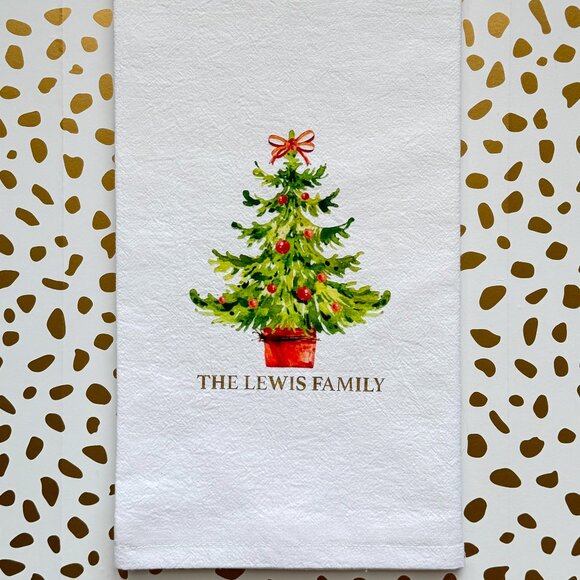 Personalized Christmas Flour Sack Towel - Picture 1 of 3